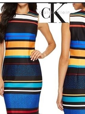 Calvin Klein Striped Midi Dress